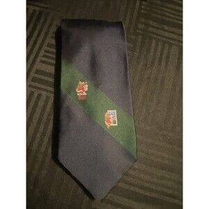 VTG Woodward striped Green and Blue Santa Tie made in USA 100% silk Christmas